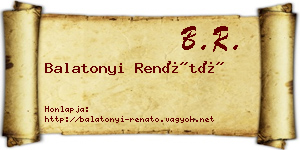 Balatonyi Renátó névjegykártya